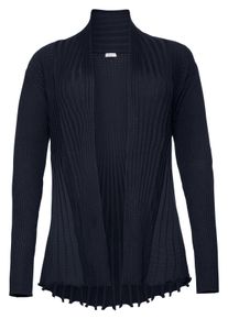 Große Größen Strickjacke im Rippstrickmuster, in A-Linie Gr. 52/54 blau von sheego für Damen