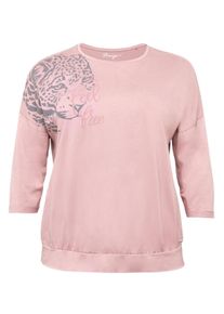 Große Größen Shirt mit Animal Frontdruck und breitem Bund Gr. 48/50 rosa von sheego für Damen