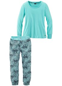 Große Größen Pyjama Gr. 44/46 grün für Damen