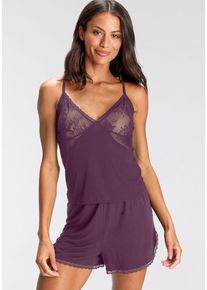 Bruno Banani Shorty lila Gr. 32/34 für Damen. Mit tiefer V-Ausschnitt. Basic. Nachhaltig.