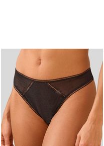 s.Oliver String 'Charlotte' schwarz Gr. 32/34 für Damen. Mit Bordüre, Mesheinsatz. Körpernah