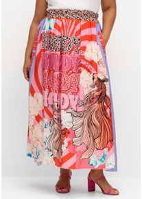 sheego loves miss goodlife Große Größen Maxirock im Muster- und Farbmix Gr. 40 pink bedruckt von sheego für Damen