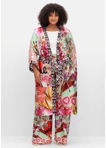 sheego loves miss goodlife Große Größen Kimono im Mustermix, aus Viskose-Satin Gr. 48 bunt von sheego für Damen