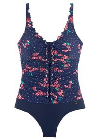 Lascana Große Größen Badeanzug Gr. 40B blau geblümt für Damen