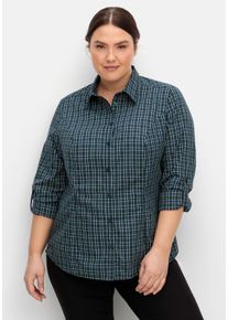 Große Größen Karierte Wanderbluse mit Taschen Gr. 40 grün von sheego für Damen