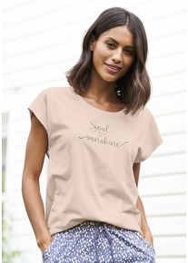 Vivance Dreams T-Shirt orange Gr. 32/34 für Damen. Mit Rundhals. Loose Fit. Nachhaltig.