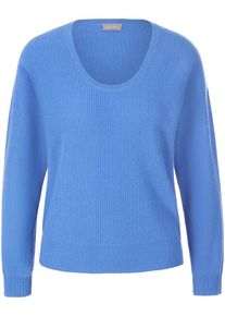 Rundhals-Pullover aus Seide und Kaschmir include blau