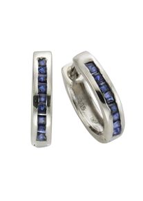 Diamonds by Ellen K. Damen Paar Creolen "Gold 585 Safir blau", ONE-SIZE, 0,8 ct, Gold, weiß, FASCINATION BY ELLEN K., Gold, Ohrringe