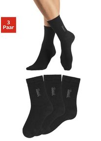 Bench. Basicsocken schwarz Gr. 35-38 für Damen. Mit Logostickerei. Elastisch. Nachhaltig.