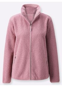 sheego Gro&szlig;e Gr&ouml;&szlig;en Fleecejacke mit Rei&szlig;verschluss-Taschen, mauve, Gr&ouml;&szlig;e 48 - Damen