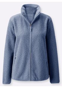 sheego Gro&szlig;e Gr&ouml;&szlig;en Fleecejacke mit Rei&szlig;verschluss-Taschen, taubenblau, Gr&ouml;&szlig;e 50 - Damen