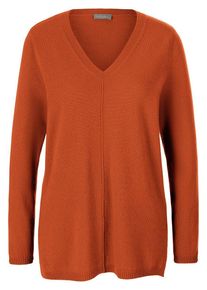 V-Pullover aus 100% Premium-Kaschmir include orange