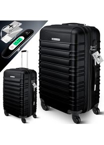 Kesser® Reisekoffer Hartschalen-Koffer Inkl. Kofferwaage + Gepäckanhänger Trolley Gepäck Rollkoffer Zahlenschloss 4 Rollen ABS-Hartschale Teleskopgriff