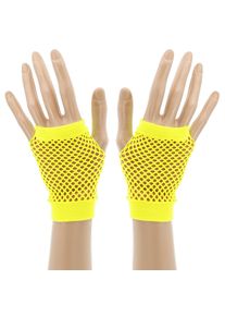 buttinette Netz-Handschuhe, neongelb
