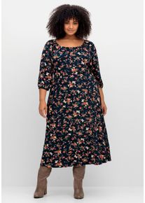 sheego by Joe Browns Große Größen Midikleid aus Jersey, mit Blumendruck Gr. 56 blau geblümt von sheego für Damen