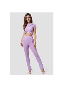 RAYSHYNE Damen Freizeitanzug 2-tlg., Femininer Lounge Zweiteiler Hose & Wickeltop RS22