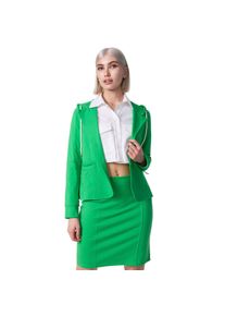 PM SELECTED Damen Kurzblazer Sportliches Sakko Business Hoodie Blazer mit Kapuze - Reverskragen & Zugband PM21