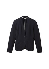 Tom Tailor Damen Blazer mit Ottoman Struktur, blau, Uni, Gr. XS