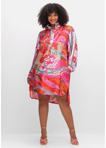 sheego loves miss goodlife Große Größen Kurzes Hemdblusenkleid mit Alloverdruck Gr. 42 pink geblümt von sheego für Damen