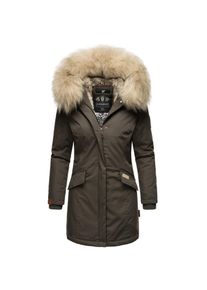 Navahoo Damen stylischer Wintermantel Winterparka mit Kunstfell-Kapuze Cristial