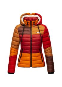 Navahoo Damen Steppjacke leichte Übergangsjacke mit Kapuze im Colourblocking Stil Lulana Multikulti