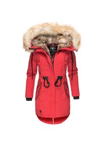 Navahoo Damen stylischer Wintermantel Winterparka mit Kunstfell-Kapuze Bombii