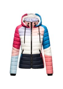 Navahoo Damen Steppjacke leichte Übergangsjacke mit Kapuze im Colourblocking Stil Lulana Multikulti