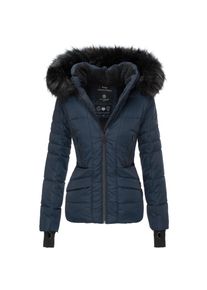 Navahoo Damen hochwertige Steppjacke Winterjacke mit edler Kunstfell- Kapuze Adele