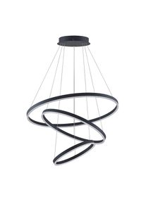 ARCCHIO Albiona LED-Hängeleuchte, schwarz, 3 Ringe