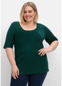 Große Größen T-Shirt mit verlängertem Halbarm Gr. 48/50 grün von sheego für Damen