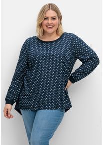 Große Größen Tunika mit Minimal-Alloverprint, aus Twill Gr. 60 blau von sheego für Damen