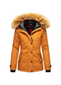 Navahoo Damen Warmer Winterjacke Parka mit Kunstfell-Kapuze Laura
