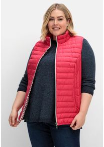 Große Größen Leicht wattierte Steppweste mit 2-Wege-Zipper Gr. 58 rosa von sheego für Damen