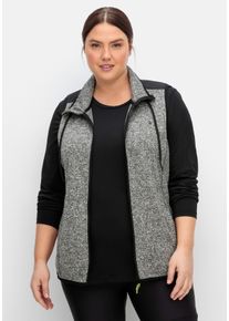Große Größen Funktionsweste aus Strickfleece, mit Stehkragen Gr. 44/46 grau von sheego für Damen