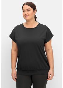 Große Größen Sportshirt mit tiefem V-Schlitz im Rücken Gr. 48/50 grau von sheego für Damen