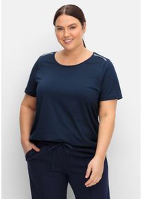 Große Größen Funktionsshirt mit Mesh-Einsatz im Rücken Gr. 56/58 blau von sheego für Damen