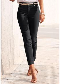 Lascana 7/8-Jeggings schwarz Gr. 38 für Damen. Figurbetont. Nachhaltig.