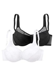 Petite Fleur Minimizer-BH schwarz+weiß Gr. 100C. Mit Bügel