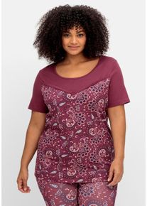 sheego by Joe Browns Große Größen Kurzarmshirt aus Single-Jersey, mit Paisleymuster Gr. 44/46 rot geblümt von sheego für Damen