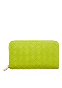 Bottega Veneta Portemonnaie - Zip Around Wallet Leather - in grün - Portemonnaie für Damen