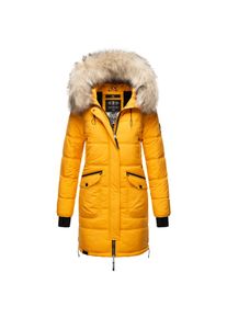 Marikoo Damen Winter Parka Steppmantel mit Abnehmbarem Kunstfellkragen Chaskaa