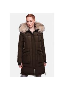 Marikoo Damen Winter Parka Steppmantel mit Abnehmbarem Kunstfellkragen Chaskaa