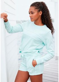 H.I.S. H.I.S Shorts grün Gr. 32/34 für Damen. Mit Logostickerei, Piping, Logoschriftzug. Bequem. Nachhaltig.