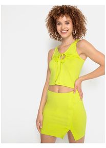 LSCN BY LASCANA Strandset: Top und Minirock grün Gr. 42 für Damen. Mit Rundhals. Figurbetont. Nachhaltig.