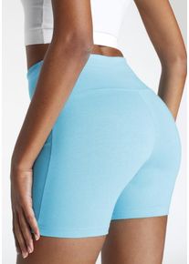 Lascana Shorts blau Gr. 32/34 für Damen. Mit Logodruck. Nachhaltig.