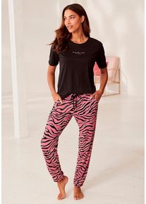 Vivance Dreams Pyjama mehrfarbig Gr. 32 für Damen. Rundhals und Druck. Bequem. Nachhaltig.