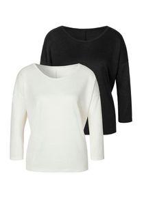 Lascana 3/4-Arm-Shirt 'aus feinem Strick' mehrfarbig Gr. 48/50 für Damen. Mit Rundhals. Bequem