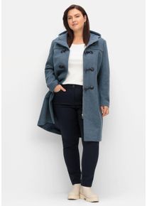 Große Größen Schmale Twillhose im 5-Pocket-Stil, mit Ziernähten Gr. 58 blau von sheego für Damen