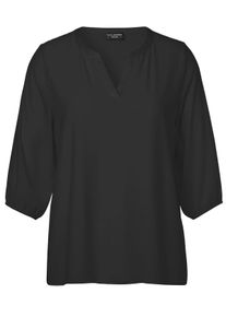 Via Appia Due Große Größen Chiffontunika mit V-Ausschnitt und 3/4-Arm Gr. 42 schwarz für Damen