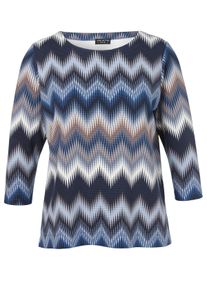 Via Appia Due Große Größen Sweatshirt mit Zickzack-Alloverprint Gr. 50 blau bedruckt für Damen